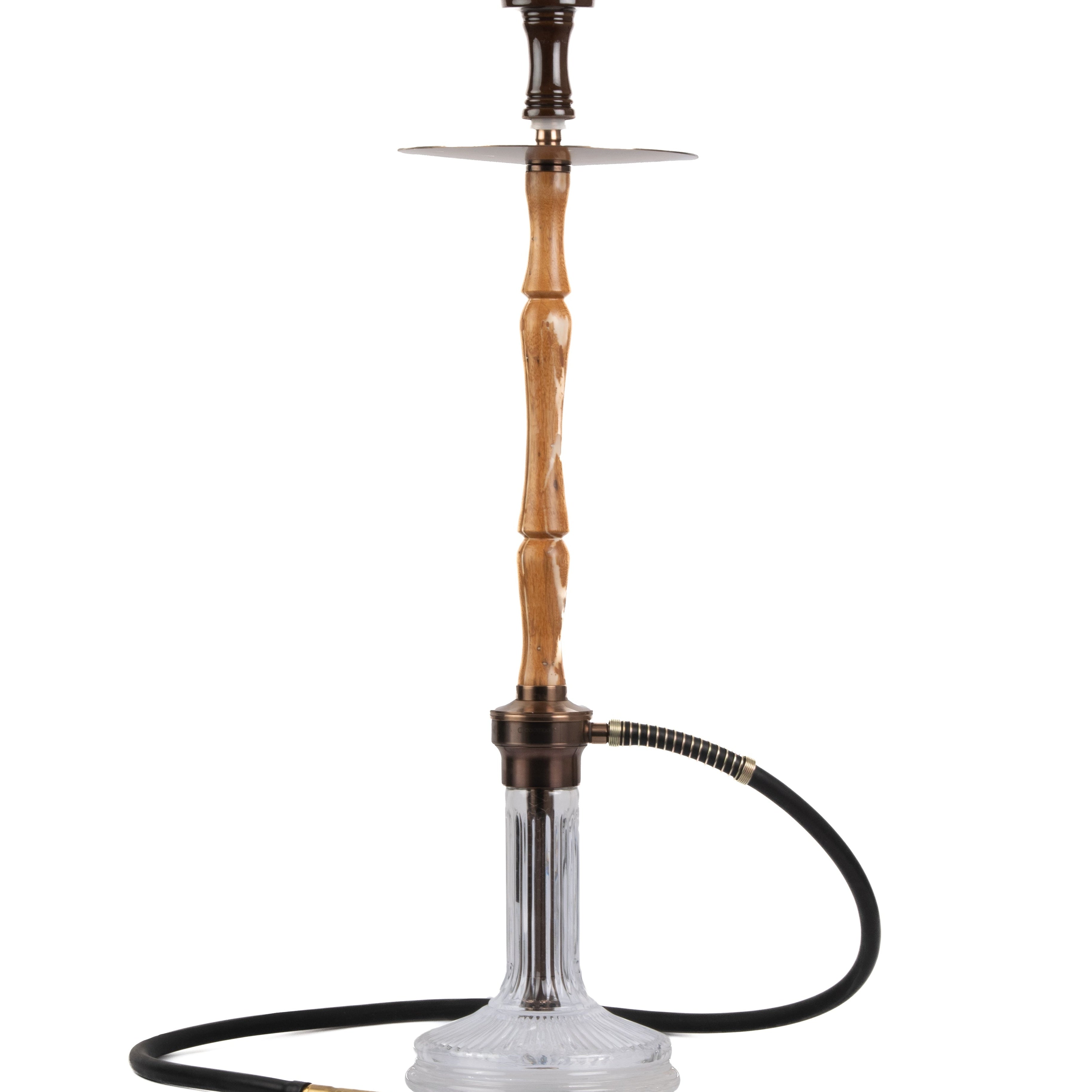 COCOYAYA Woody King Hookah - Light Wood & Transparent Base