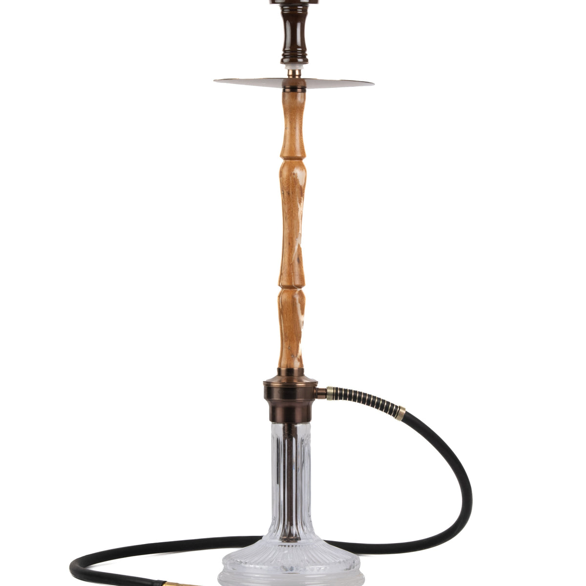 COCOYAYA Woody King Hookah - Light Wood & Transparent Base