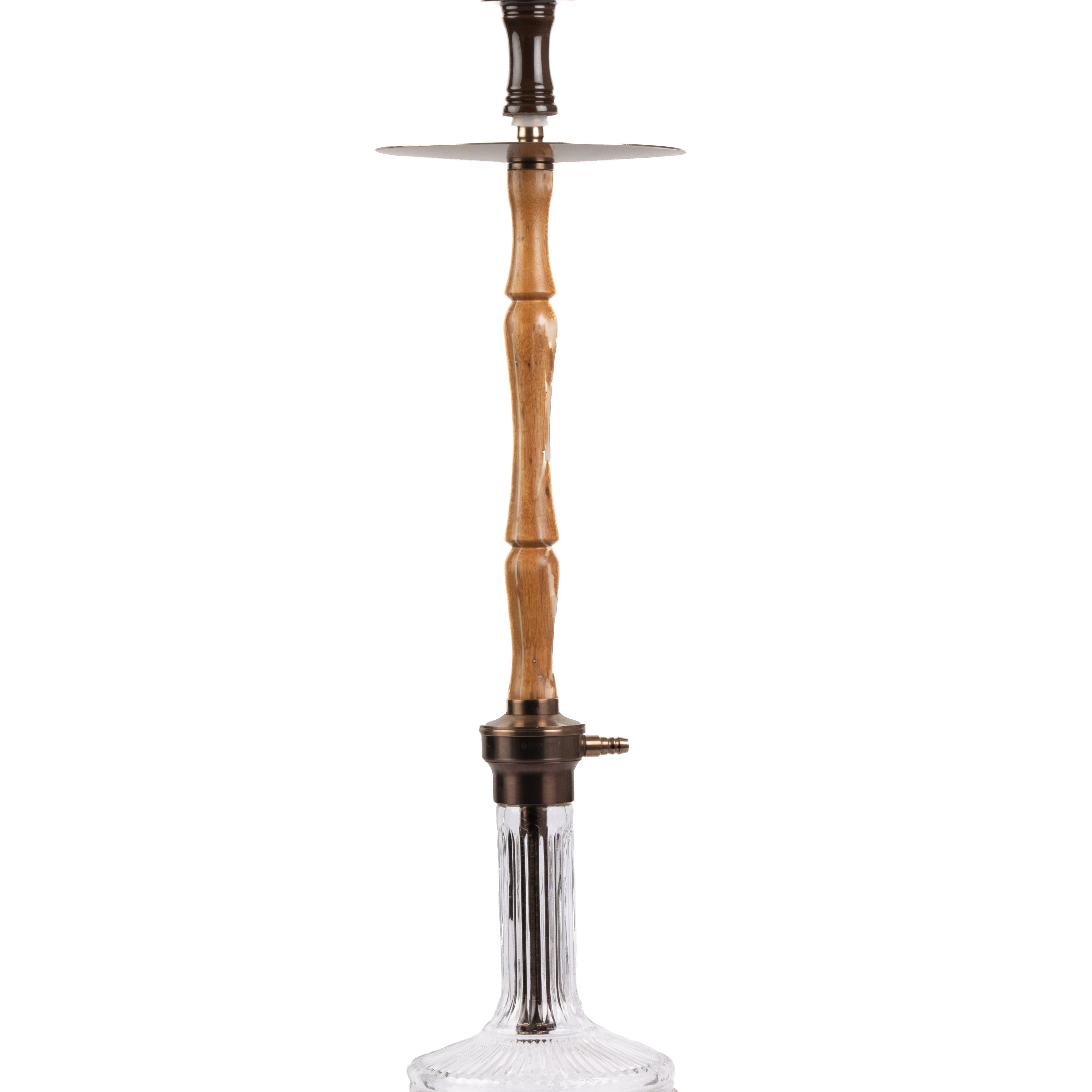 COCOYAYA Woody King Hookah - Light Wood & Transparent Base