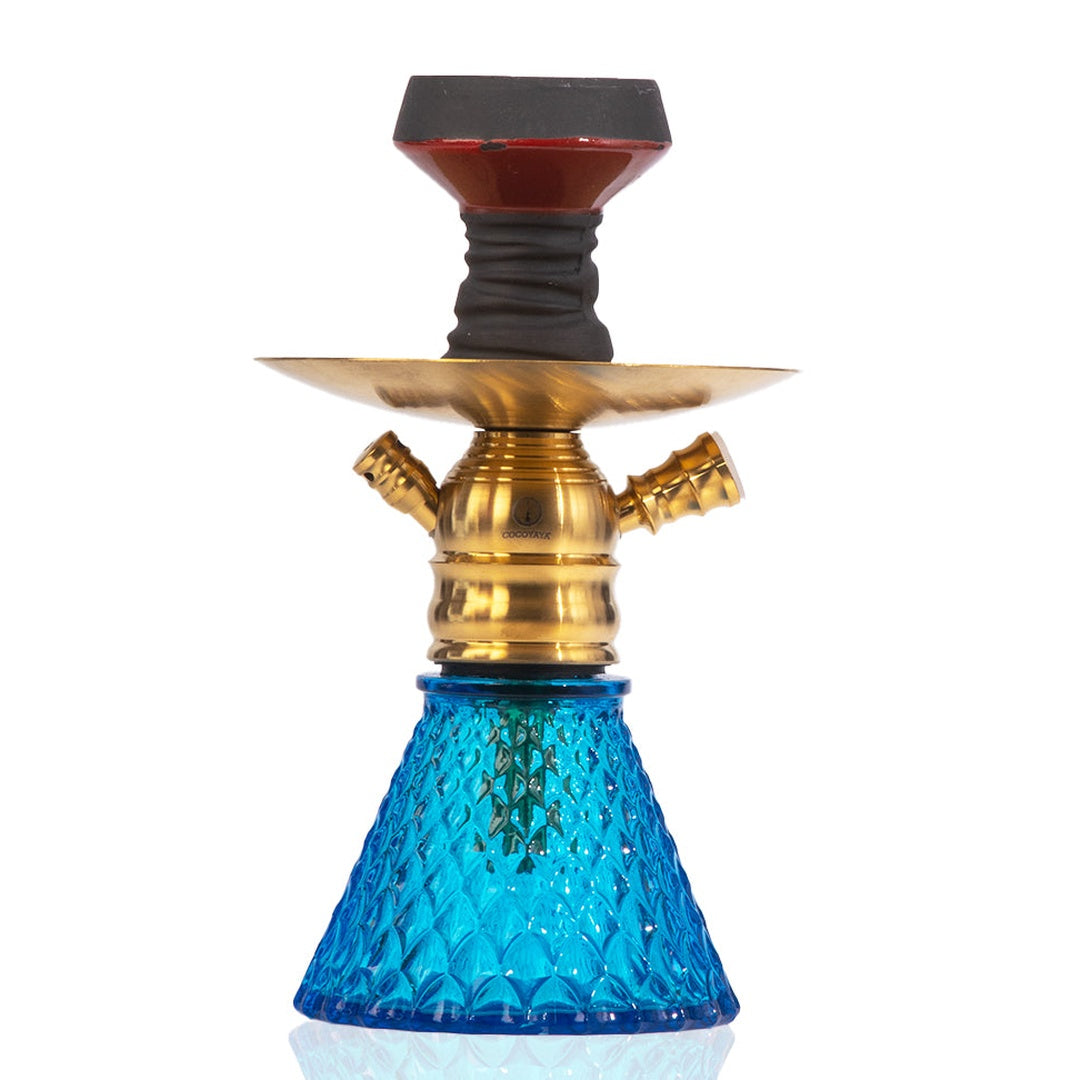 COCOYAYA X12 Hookah - Golden & Sky Blue Base