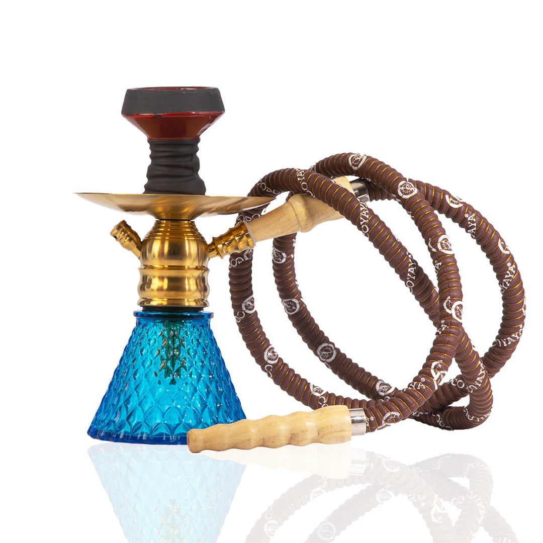 COCOYAYA X12 Hookah - Golden & Sky Blue Base