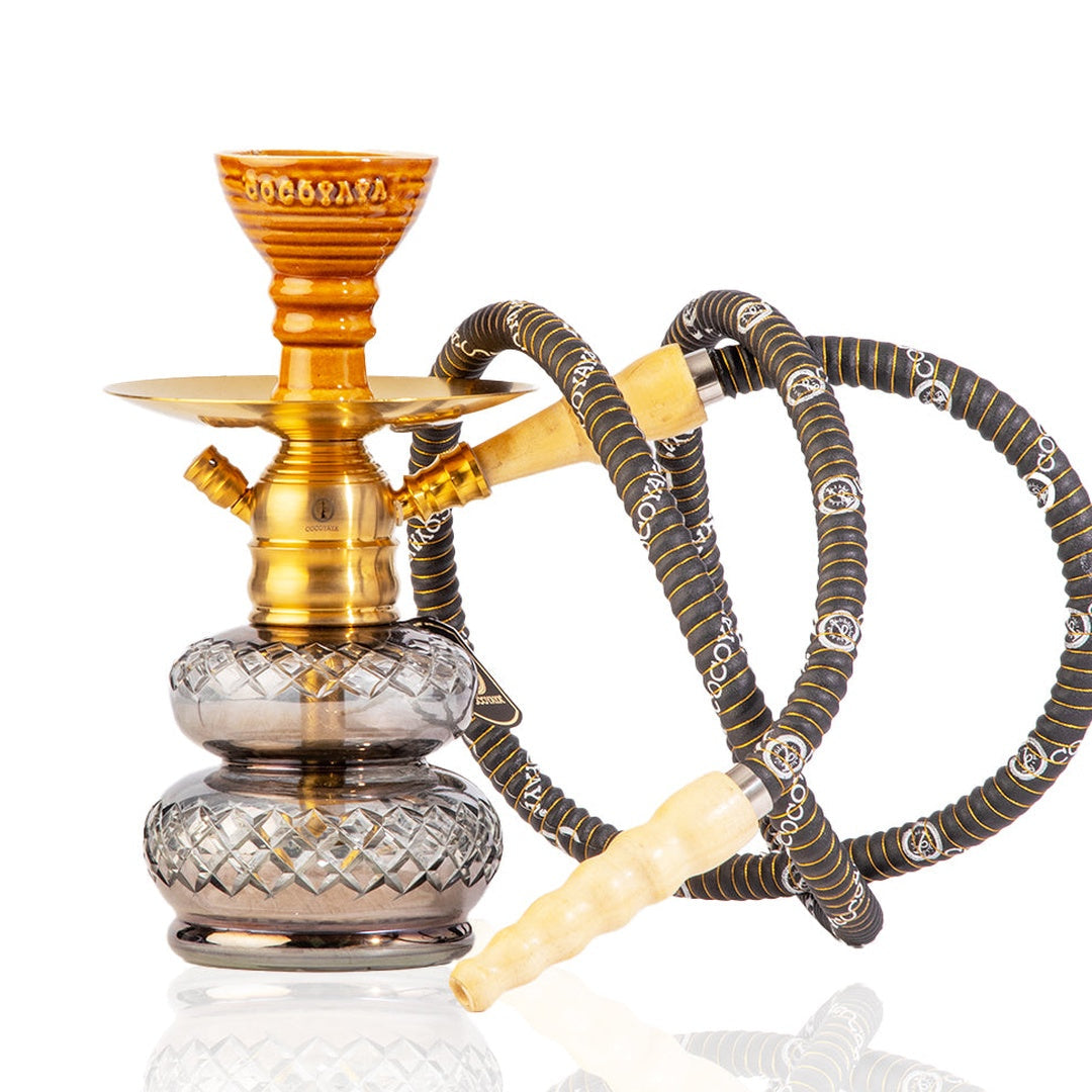COCOYAYA X6 Hookah - Gold Stem & Cut Glass Base