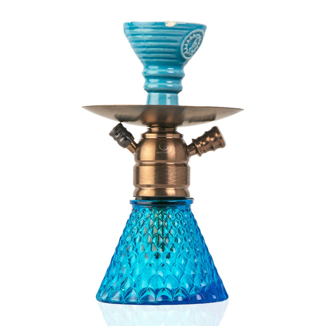 COCOYAYA X8 Hookah - Bronze Stem & Sky Blue Base