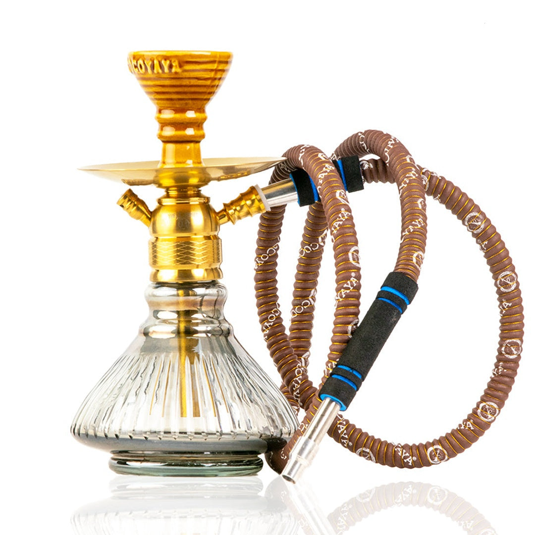 COCOYAYA X8 Hookah - Golden & Cut Glass Base