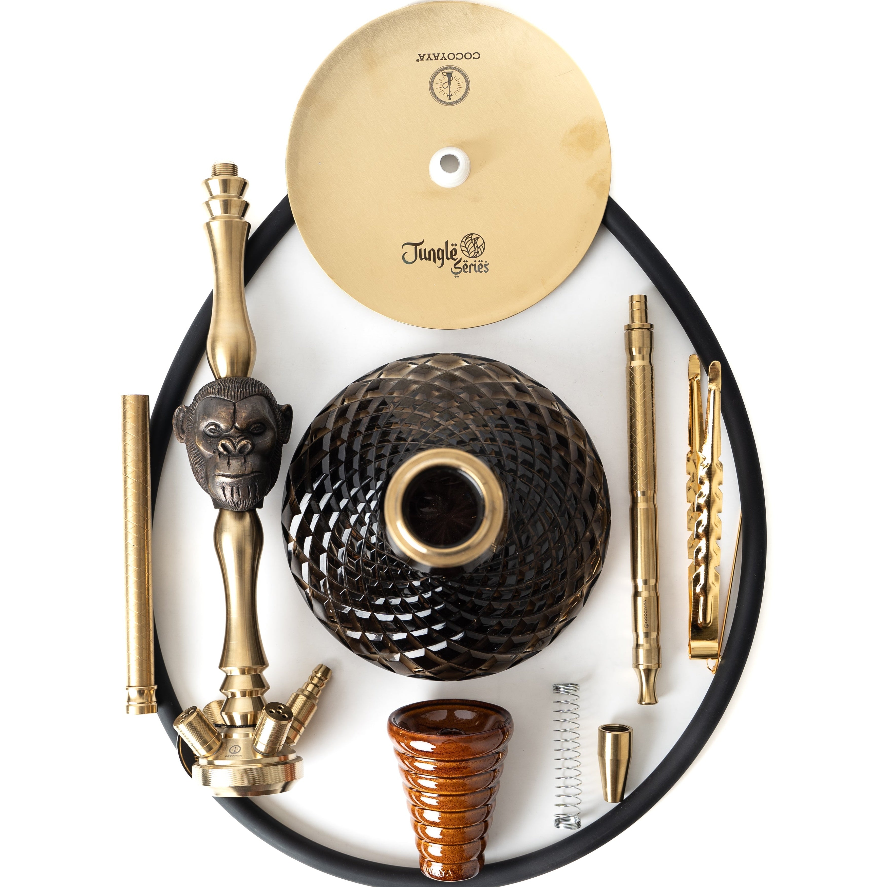 COCOYAYA Jungle Series Kong Hookah - Golden (Black Base)