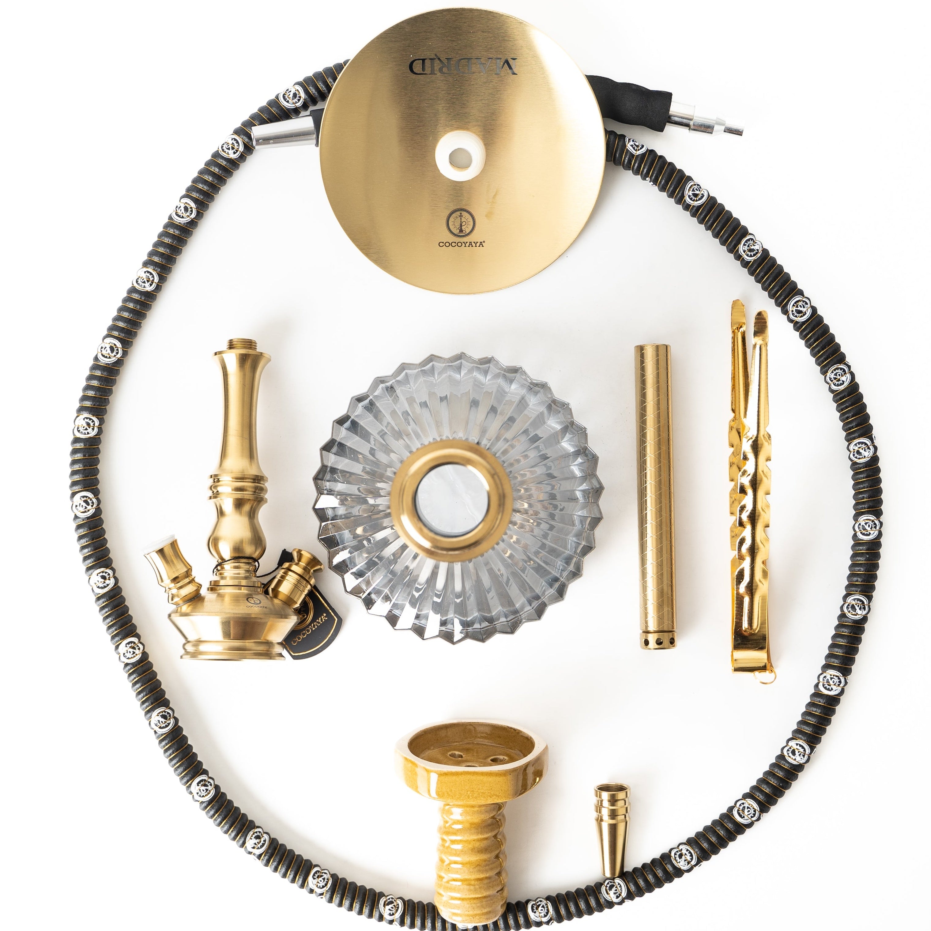 COCOYAYA Madrid Hookah - Golden (Black Base)