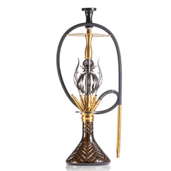 COCOYAYA Caesar 4 Pipe Hookah - Gold Stem & Brown Base