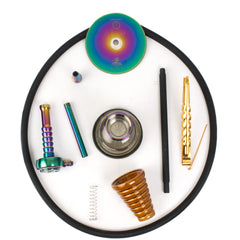 Cocoyaya Kaka Hookah (Conquer Series) - Rainbow (Cut Glass Base)