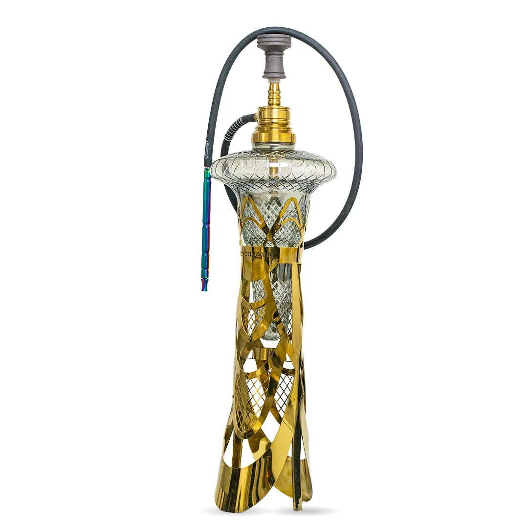 Cocoyaya Maurya - 39 Inch Gold & Black Hookah