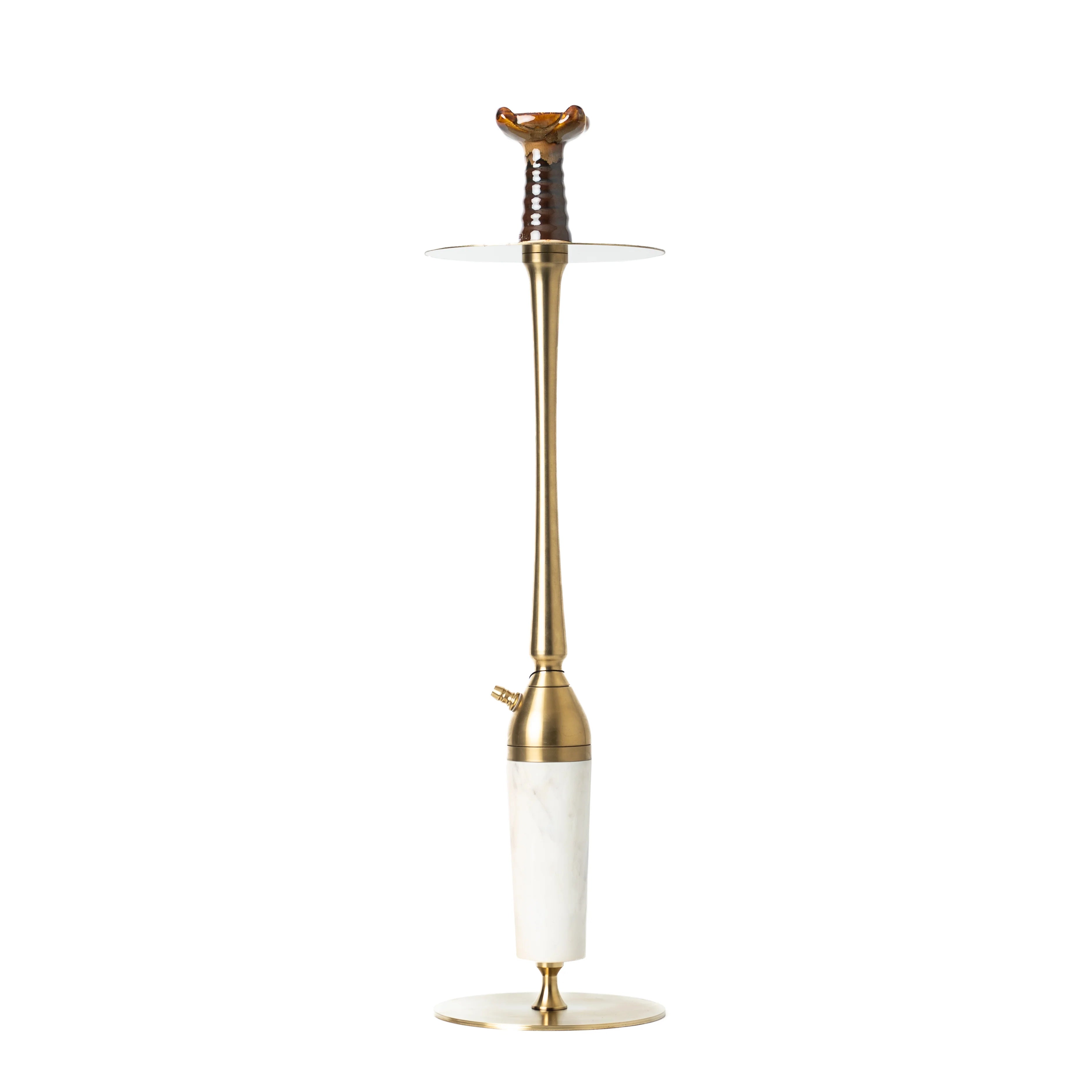 Cocoyaya Slims Sterling Hookah - Golden Stem &  White Marble Base