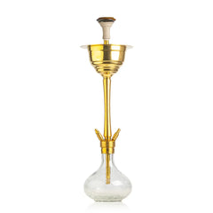 Cocoyaya Yara Pro - 32 inch Gold Stainless Hookah with Crackle Base