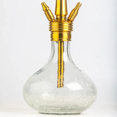 Cocoyaya Yara Pro - 32 inch Gold Stainless Hookah with Crackle Base