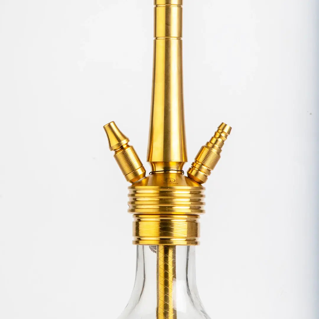 Cocoyaya Yara Pro - 32 inch Gold Stainless Hookah with Crackle Base