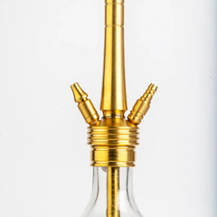 Cocoyaya Yara Pro - 32 inch Gold Stainless Hookah with Crackle Base