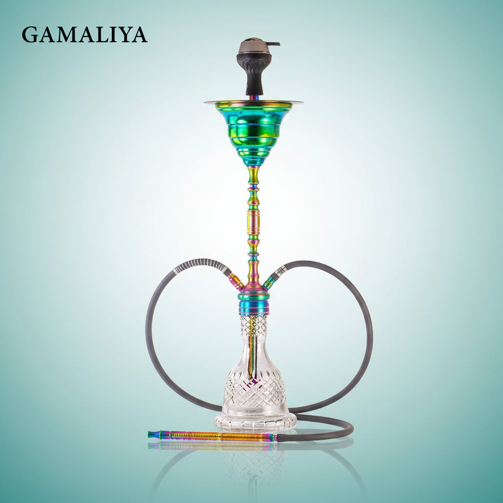 COCOYAYA Gamaliya Hani Hookah - Rainbow Stem & Transparent Base
