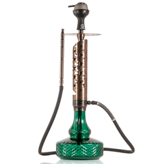 COCOYAYA Almavi Hookah (Ferro Series) with Bag - Bronze Stem & Green Base