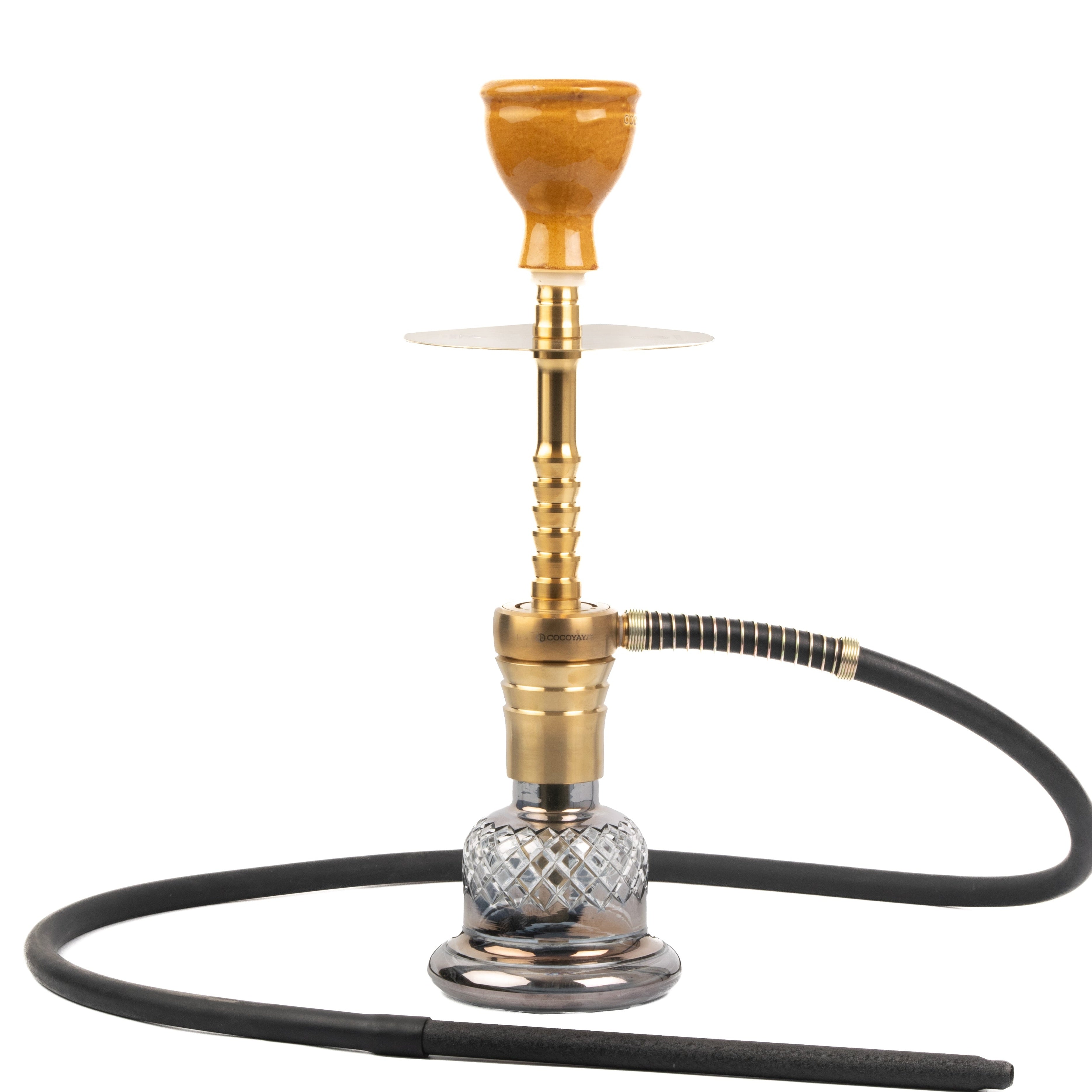 Cocoyaya Kaka Hookah (Conquer Series) - Golden (Cut Glass Base)