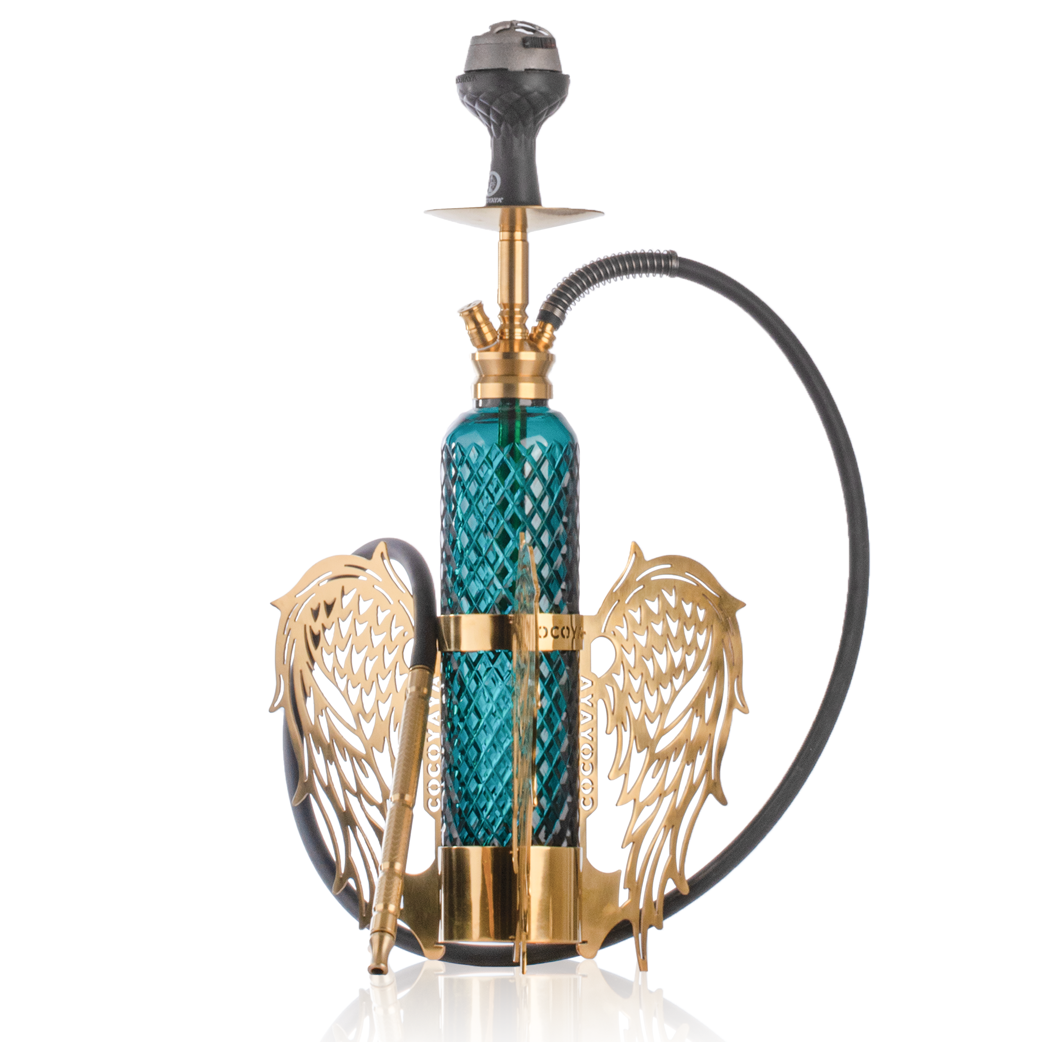 COCOYAYA Fire Fly Hookah - Golden & Green Base
