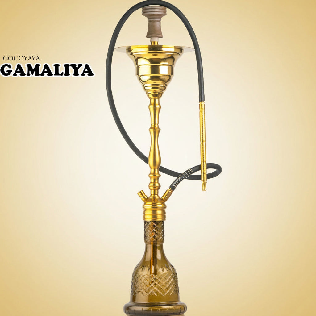 COCOYAYA Gamaliya Hookah - Golden Stem & Grey Base