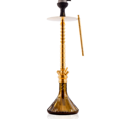 COCOYAYA King Series Heygan Hookah with Black Bag - Gold Stem & Grey Base