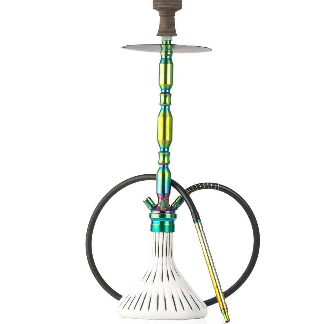 COCOYAYA King Series Hookah - Rainbow Stem (White Base)
