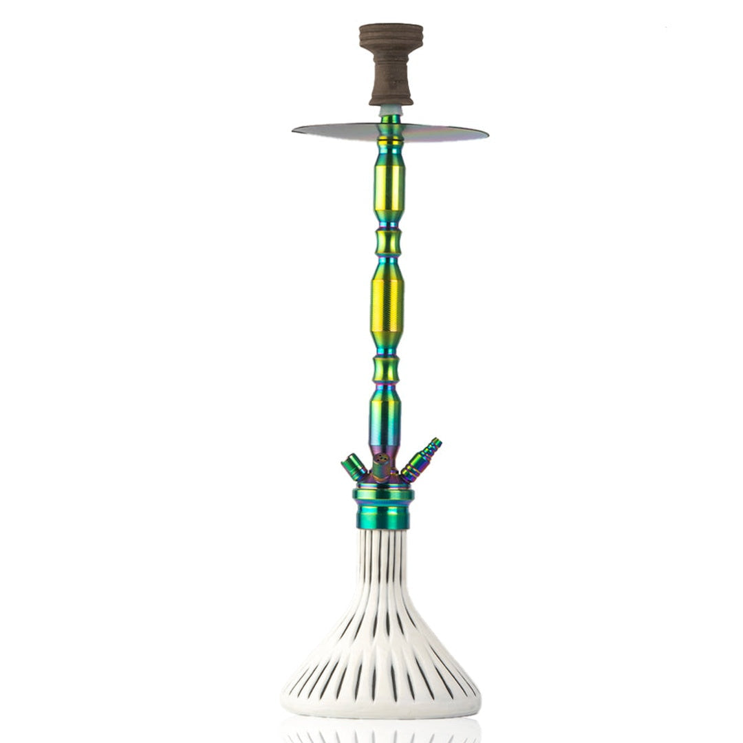 COCOYAYA King Series Hookah - Rainbow Stem (White Base)