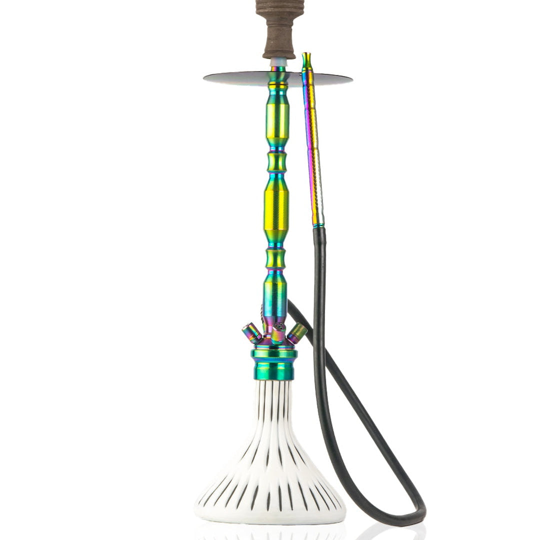 COCOYAYA King Series Hookah - Rainbow Stem (White Base)