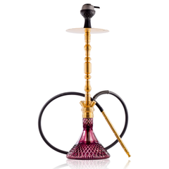 COCOYAYA King Series Litt Hookah - Gold Stem & Purple Base