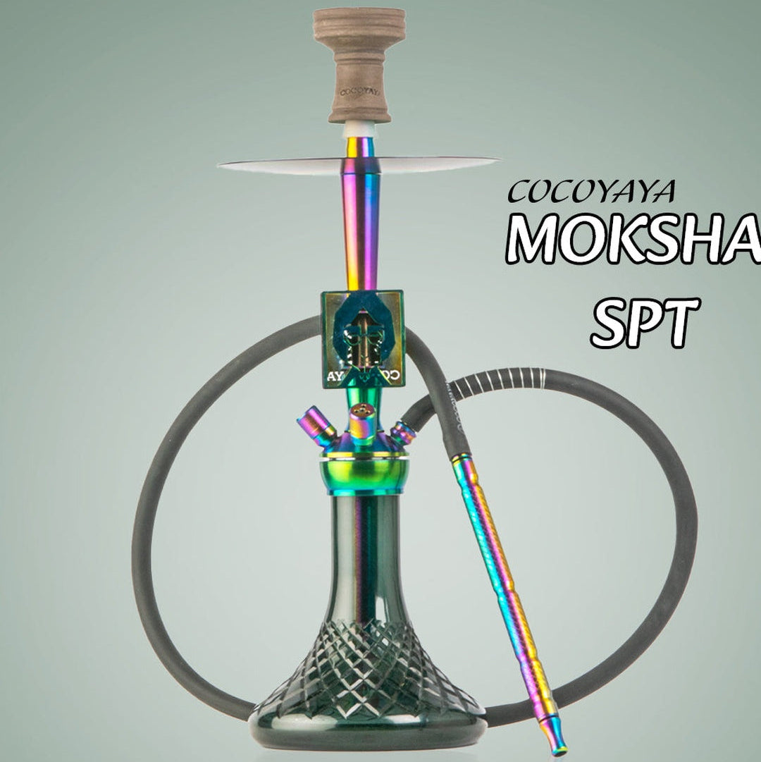 COCOYAYA Moksha SPT Hookah - Rainbow Stem & Green Base