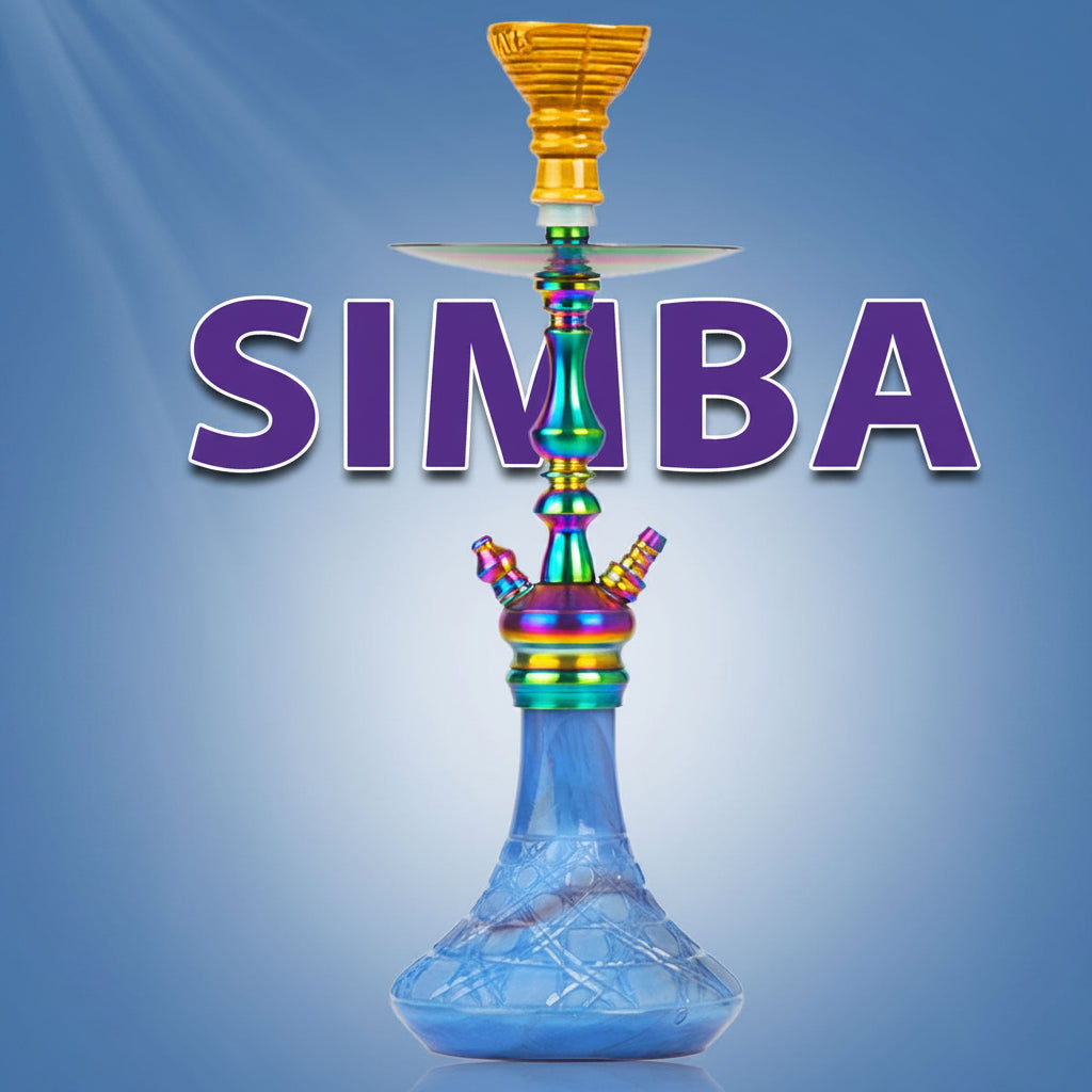 COCOYAYA Simba Hookah - Sky Blue Base & Rainbow Stem