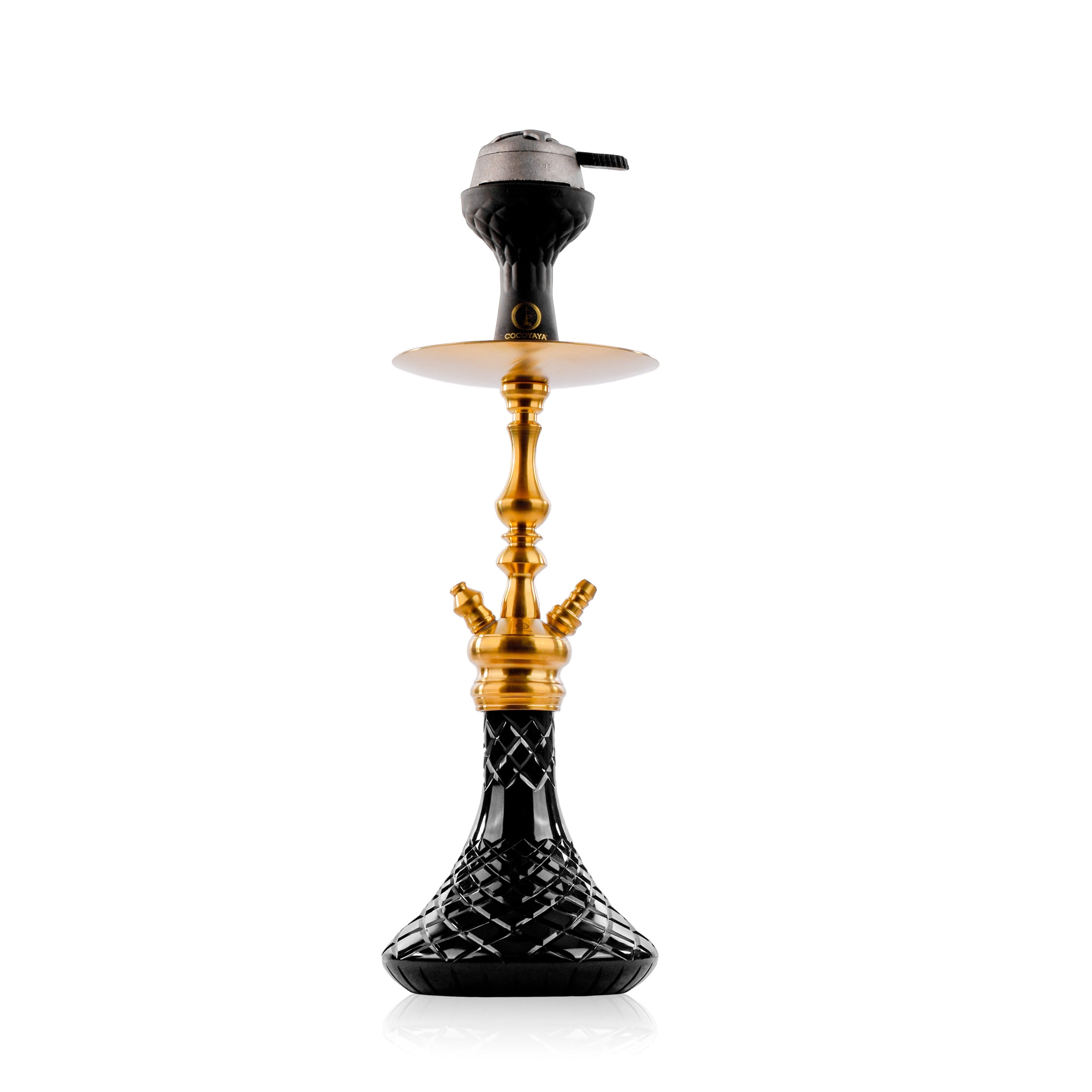COCOYAYA Simba Hookah with Camel Bag - Gold Stem & Black Base