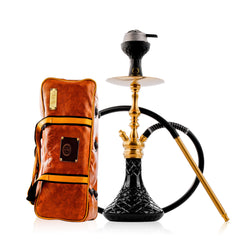 COCOYAYA Simba Hookah with Camel Bag - Gold Stem & Black Base