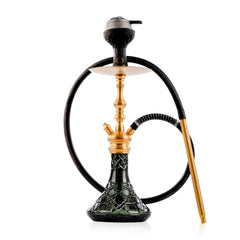 COCOYAYA Simba Hookah with Camel Bag - Gold Stem & Emerald Green Base