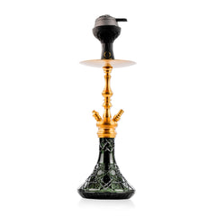 COCOYAYA Simba Hookah with Camel Bag - Gold Stem & Emerald Green Base