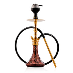 COCOYAYA Simba Hookah with Light Grey Bag - Gold Stem & Light Purple Base
