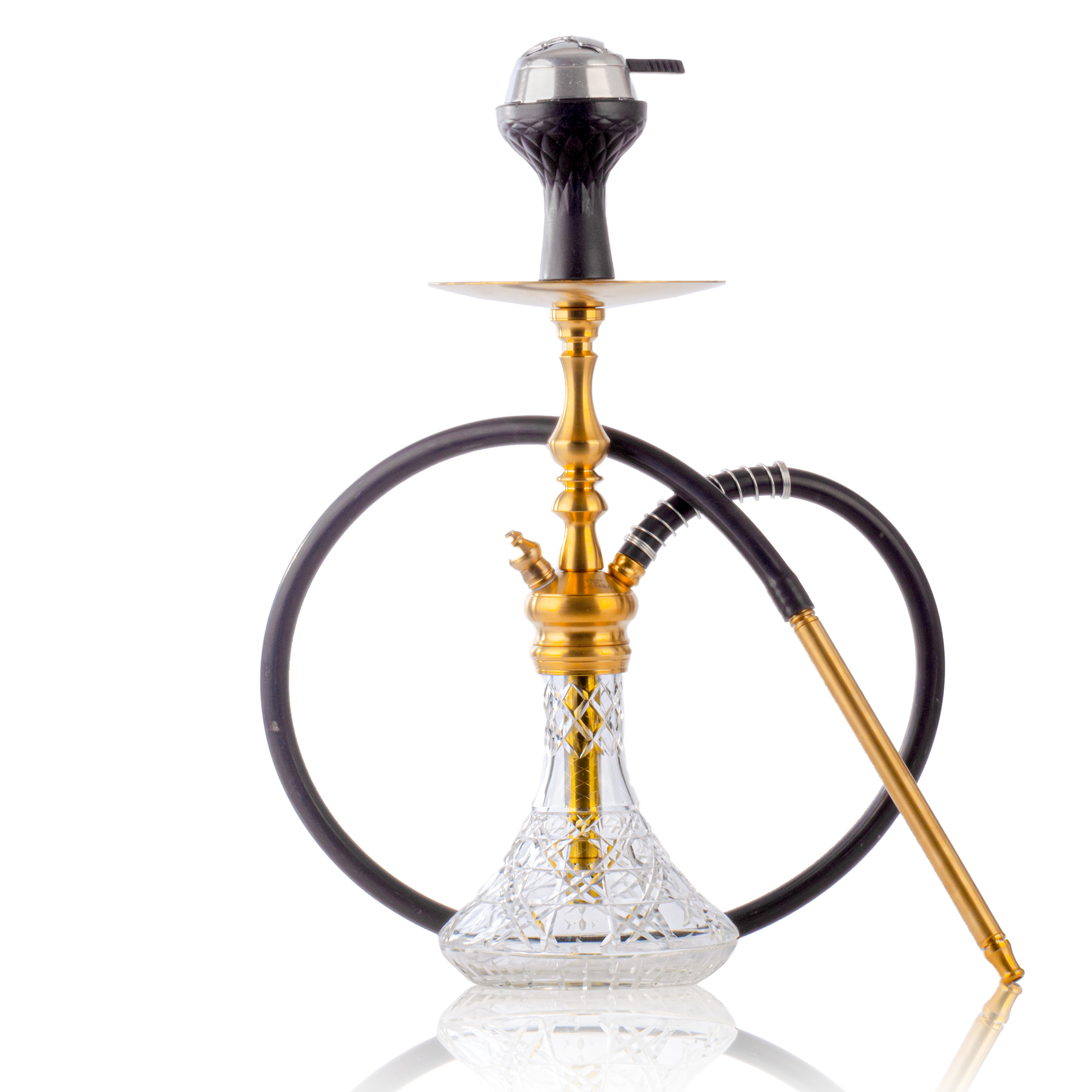 COCOYAYA Simba Hookah - Transparent Base & Golden Stem