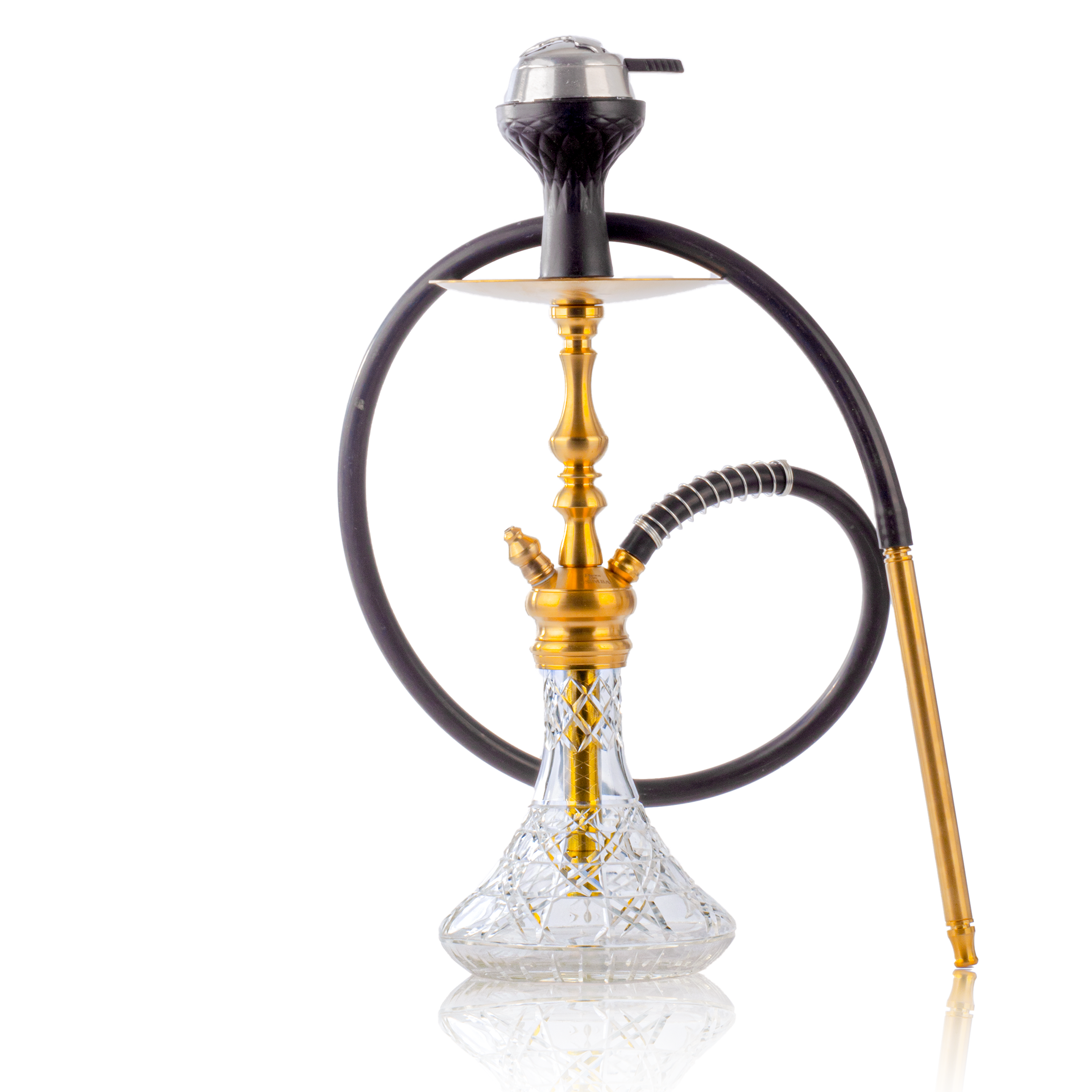COCOYAYA Simba Hookah - Transparent Base & Golden Stem