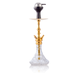 COCOYAYA Simba Hookah - Transparent Base & Golden Stem