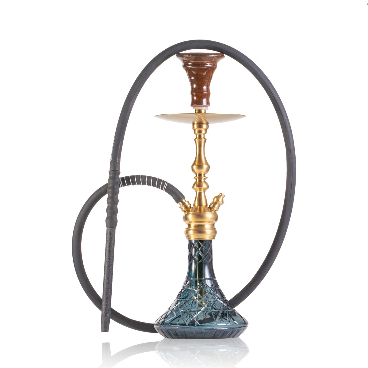 COCOYAYA Simba Hookah - Gold Stem & Navy Base