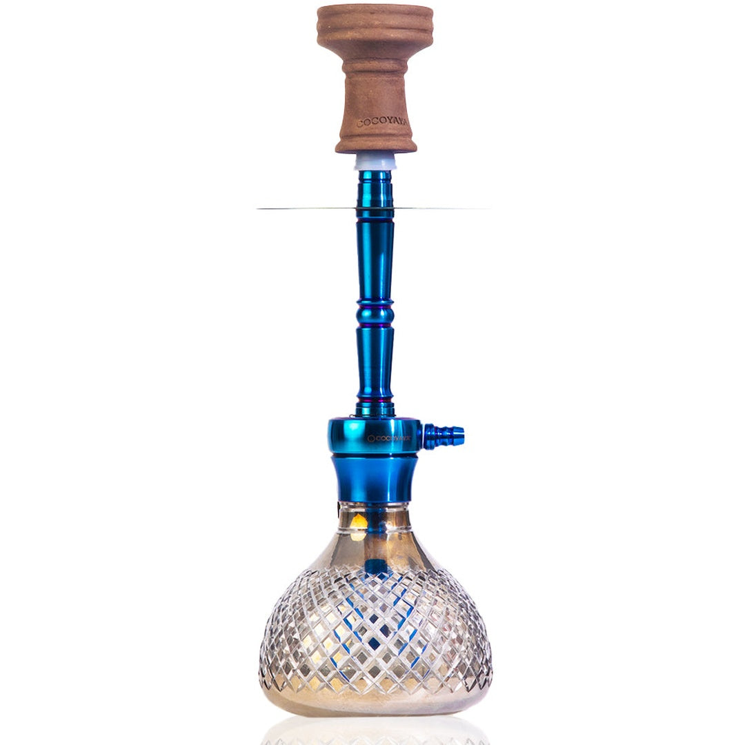 Cocoyaya Sumera Hookah (Conquer Series) - Blue (Cut Glass Base)