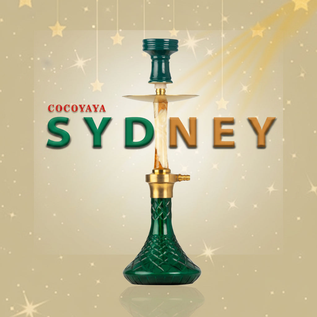 COCOYAYA Sydney Hookah - Golden Stem & Green Base