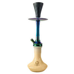 Shisha with a white base and blue and black accents on a gradient background