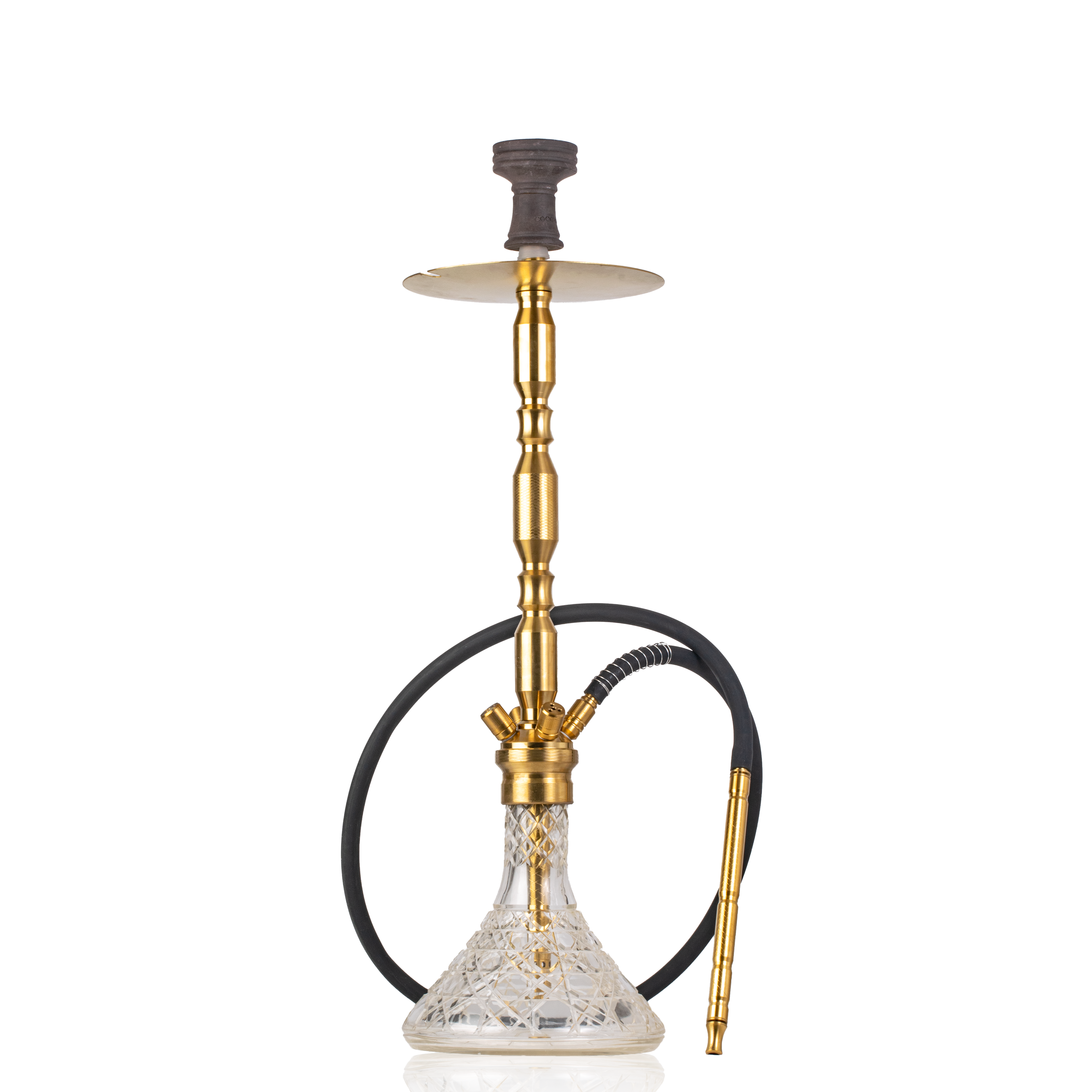 COCOYAYA King Series Brando Hookah - Golden Stem & Transparent Base