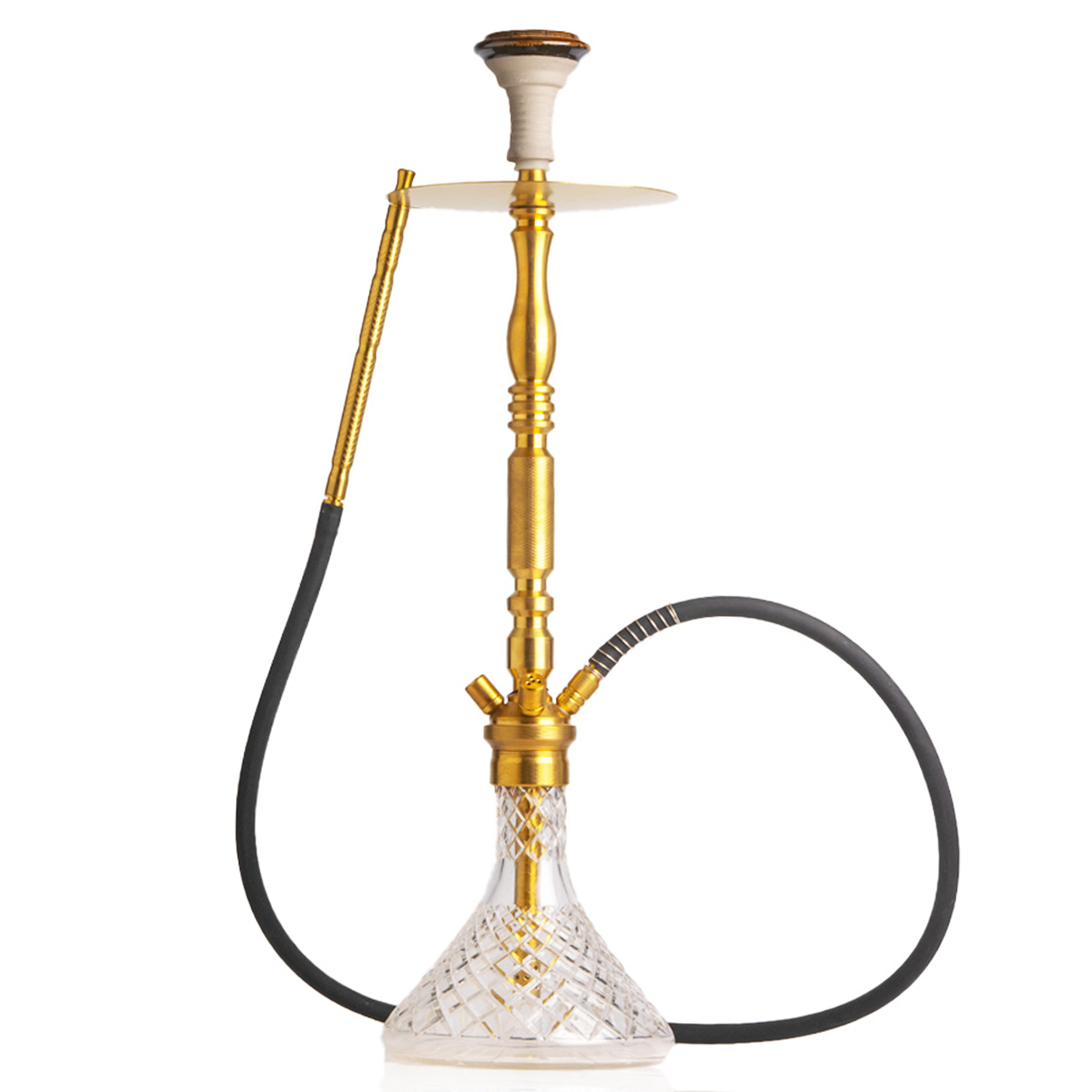 COCOYAYA King Series Hookah - Gold Stem (Transparent Base)