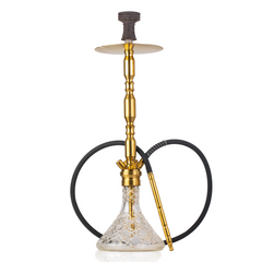 COCOYAYA King Series Brando Hookah - Golden Stem & Transparent Base