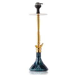 COCOYAYA King Series Delta Hookah - Gold Stem & Emerald Green Base