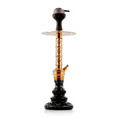 COCOYAYA Valeria Mughal Hookah with Black Bag - Gold Stem & Emerald Green Base