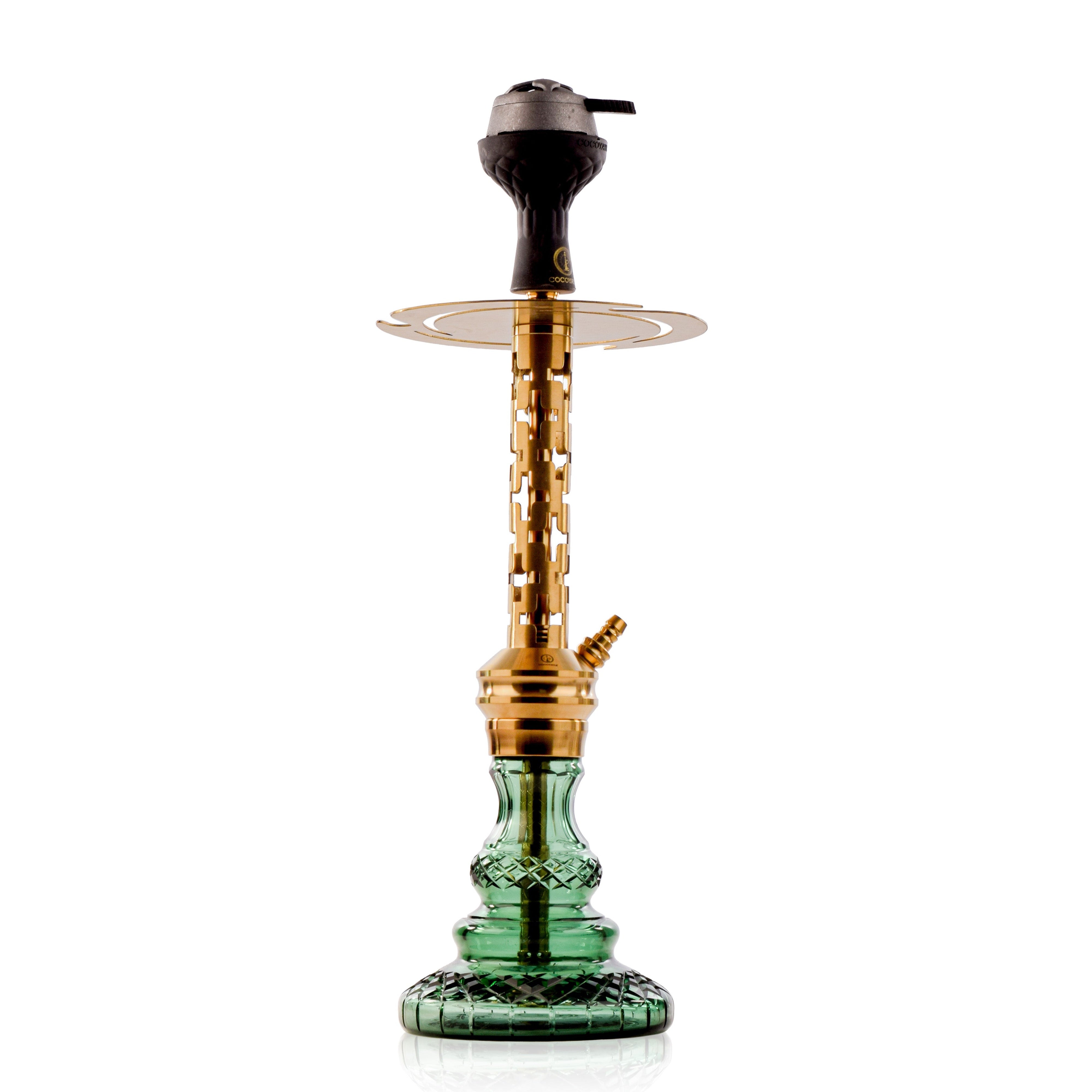 COCOYAYA Valeria Plus Hookah with Camel Bag - Gold Stem & Sea Green Base