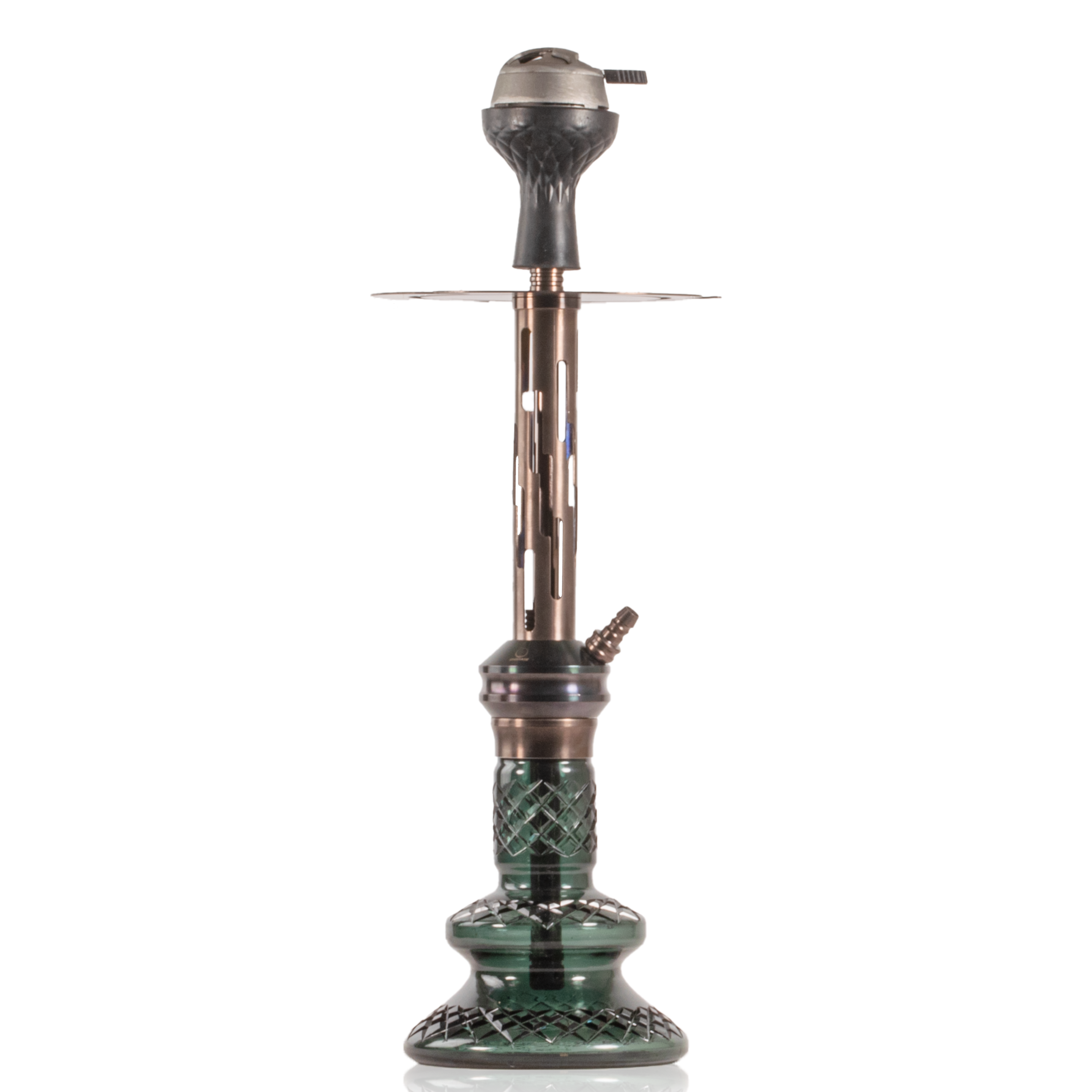 COCOYAYA Valeria Zipper Hookah with Bag - Bronze Stem & Green Base