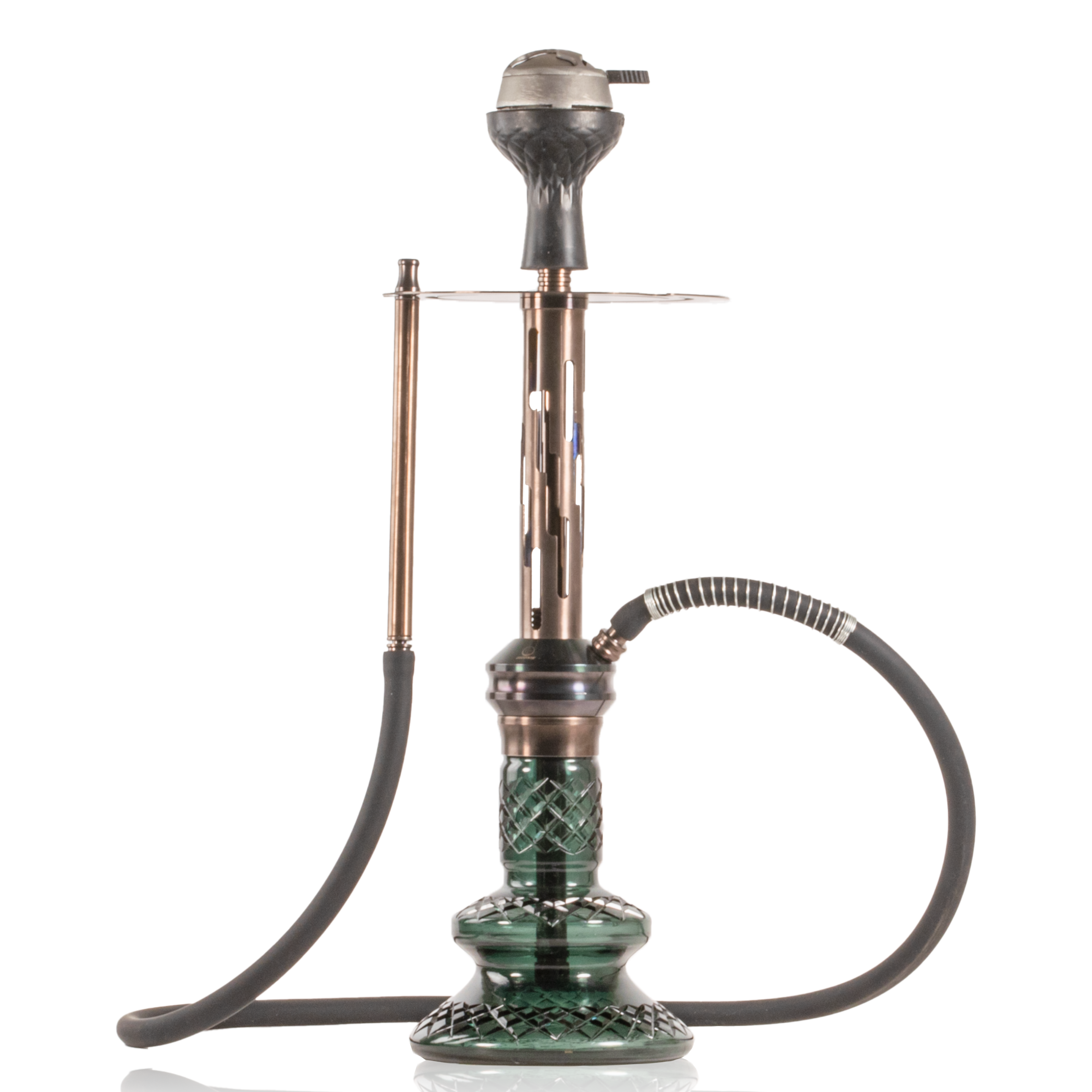 COCOYAYA Valeria Zipper Hookah with Bag - Bronze Stem & Green Base